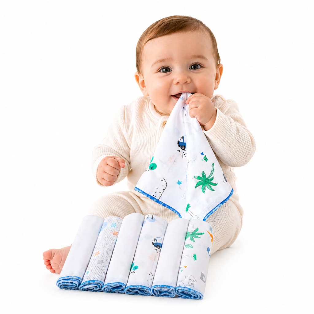 Pano de Boca Kit 6 Unidades Babete Paninho Fralda de Bebe 100% Algodão 30cmx30cm Papi