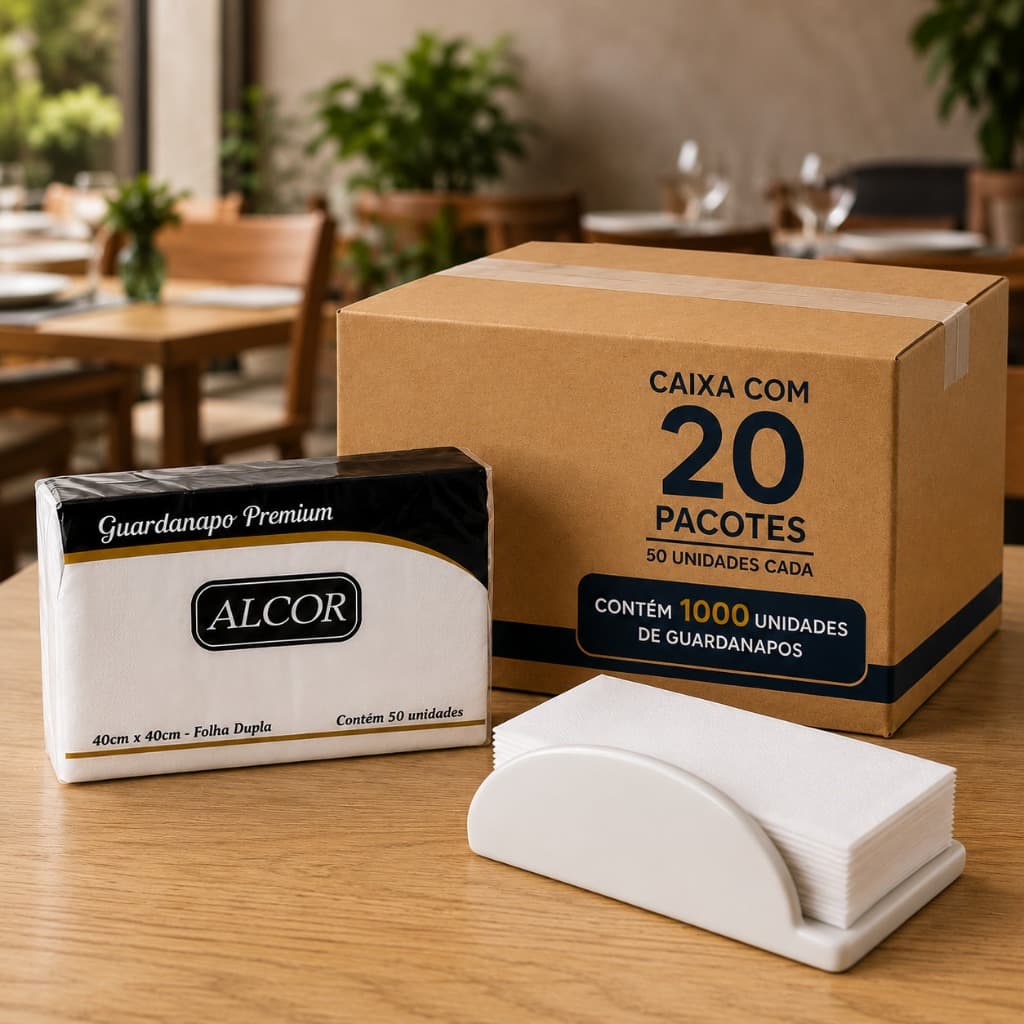 Guardanapo Premium 40x40 Folha Dupla 1000un Alta Absorção Ideal Buffet Festas Restaurante Eventos Macio Luxo 20x50un