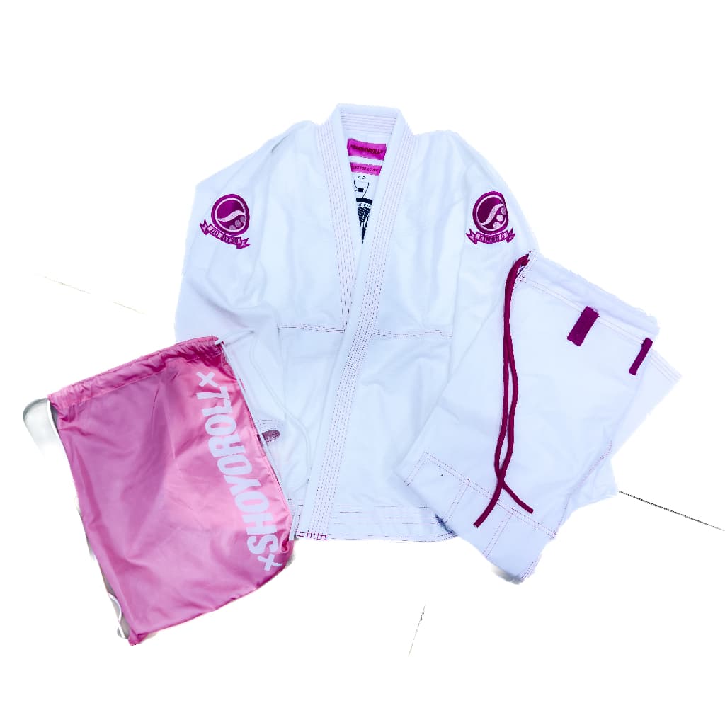 Kimono Shoyoroll Feminino Jiu-jitsu  A1 A2 A3 Branco Rosa