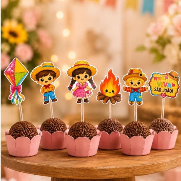 Topper para docinhos Junino/ topo de  docinhos brigadeiros Festa Junina, São João, Arraiá