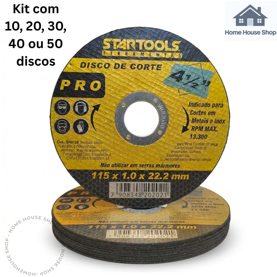 Discos de Corte 115mm Para Esmerilhadeira, boa precisão em aço, inox e metais em geral