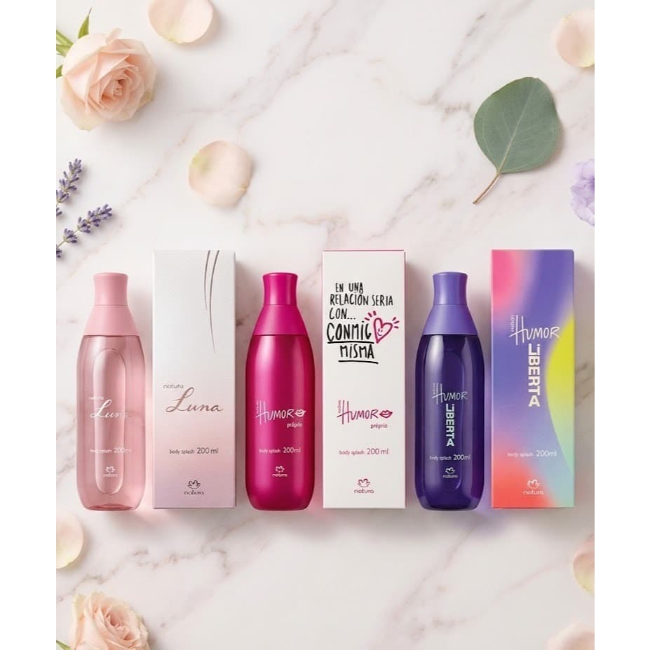 Body Splash Natura Diversos 200 ml  Luna  Humor Próprio  Humor Liberta  Unissex  Feminino  Masculino