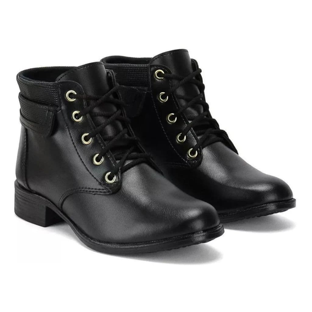 Bota Feminina Coturno Casual Cano Baixo Macia Confortável Moderna Fashion com Envio Rápido