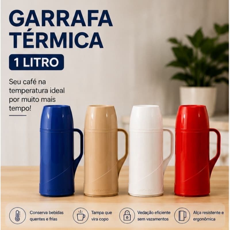 Garrafa Térmica Roma 1L Unitermi Café Chá Água