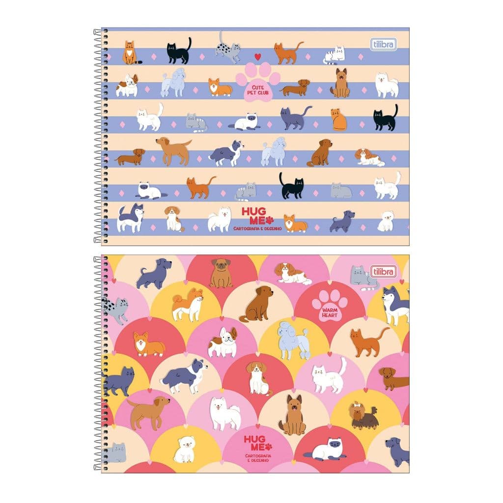 Caderno de Cartografia e Desenh Hug Me 80 folhas - Tilibra