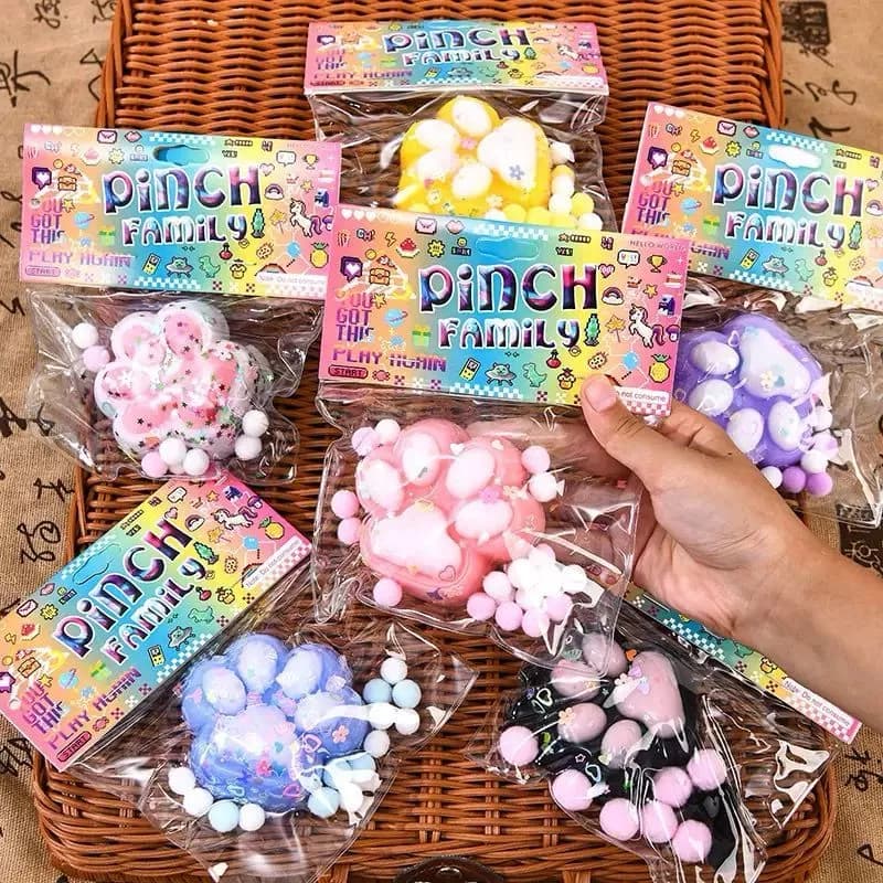 Brinquedos Squishy Aperto Pata De Gato Coelhinho Kawaii Soft Squeeze Com Bola para Alívio D Estresse