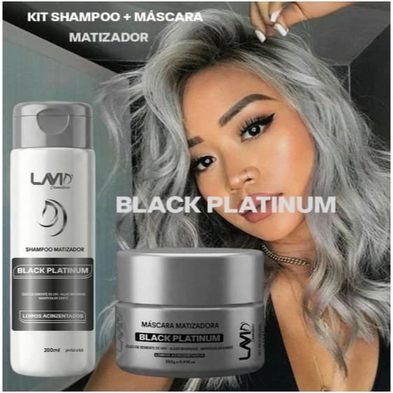 mascara matizador250g + shampoo platinum acinzentado200ml/variaçoes LAVID