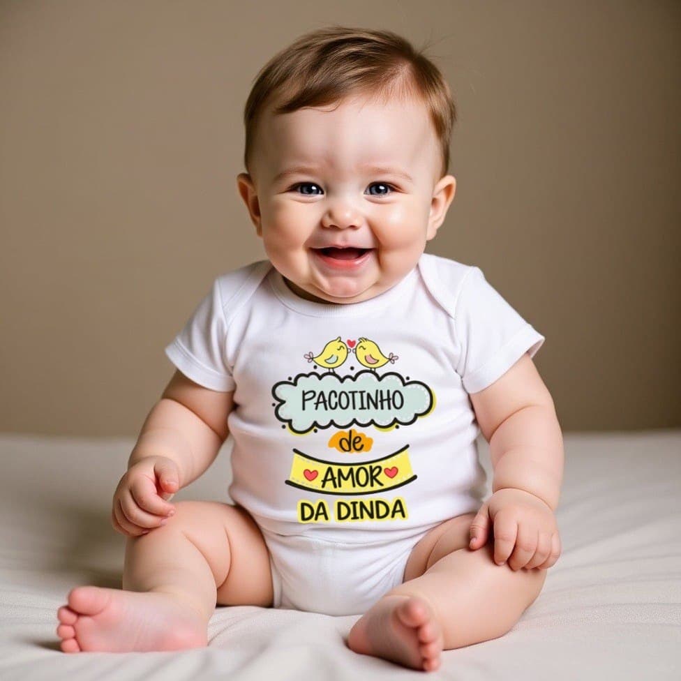 Body Bebe Frase Algodão Infantil Eu Amo Meu Papai Titio Titia Vovó Vovô