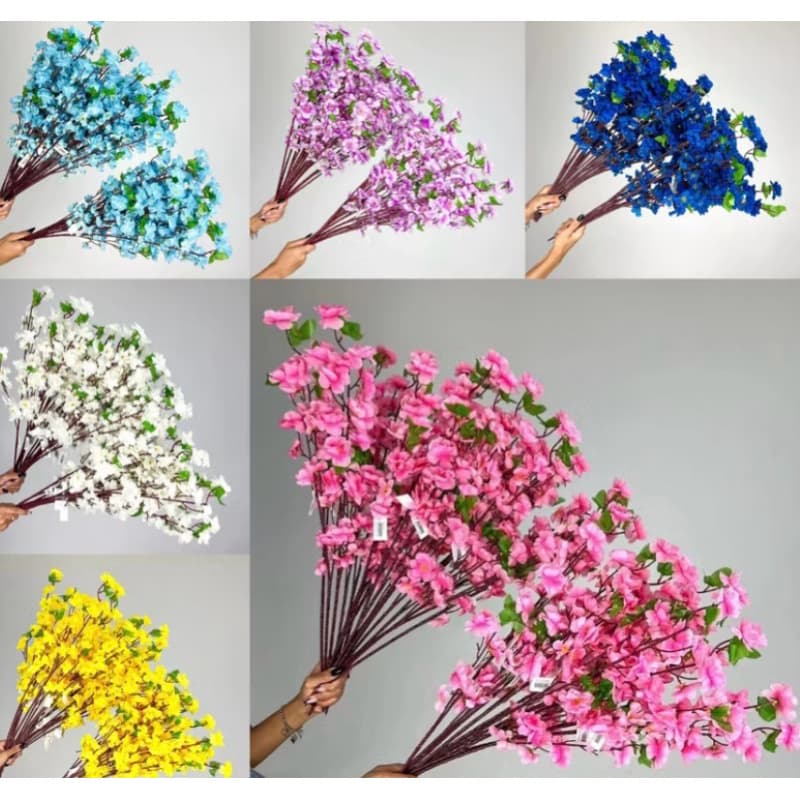 🛍️10 a 40 Buquê De Flores De Cerejeira Artificial, Flor Pessegueiro, Estilo oriental Decoração 65CM -A-504