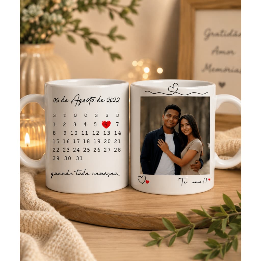 Caneca personalizada dia dos namorados quando tudo começou