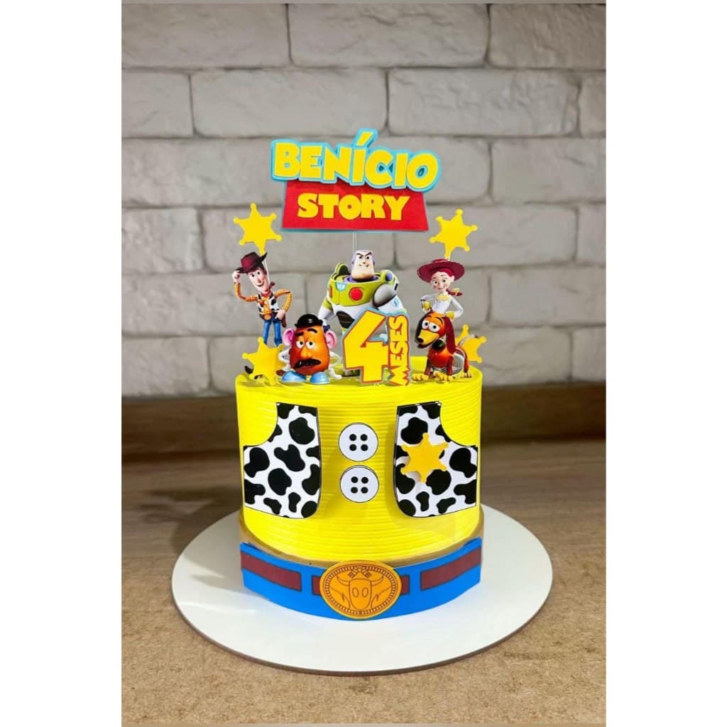 Topo De Bolo Personalizado com Nome e Idade topper Toy story Toy store