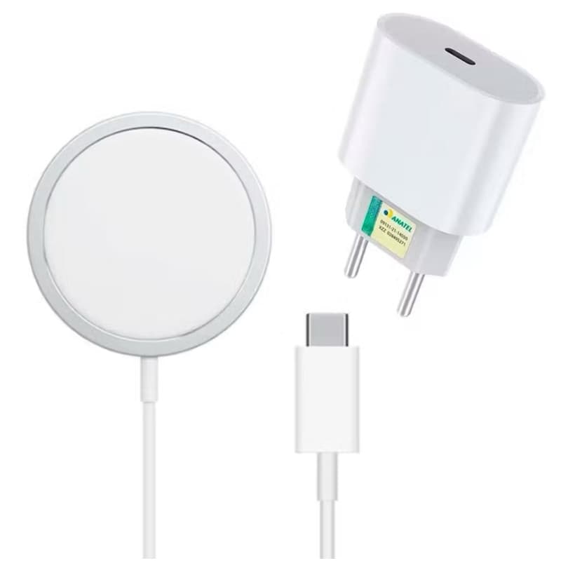 Carregador MagSafe Indução Turbo + Fonte Turbo 20W Carregamento Rápido iPhone