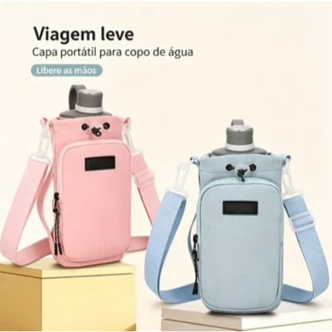 Bolsa De Garrafa Moderna E Prática Com Compartimento Para Celular, Anti-Queda E Ideal Para Atividades Ao Ar Livre