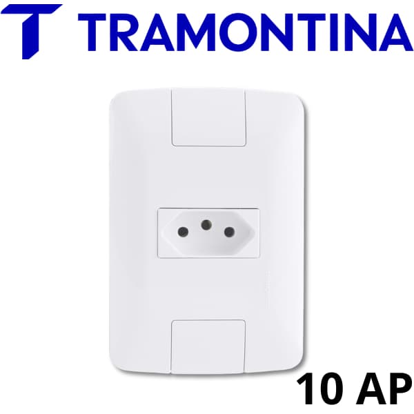 Tomada Elétrica Tramontina Aria 10A 2P+T Branco