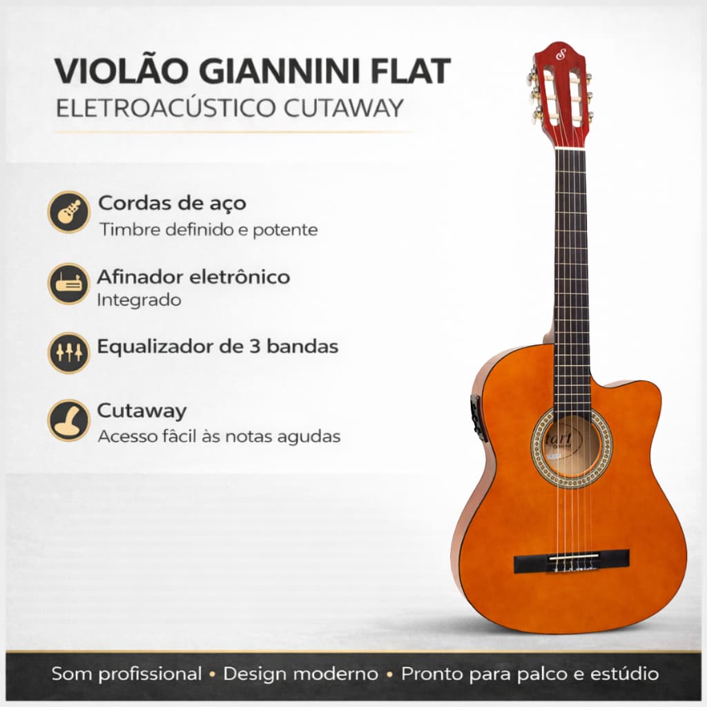 Violão Elétrico Acústico Giannini SF14 CEQ Natural