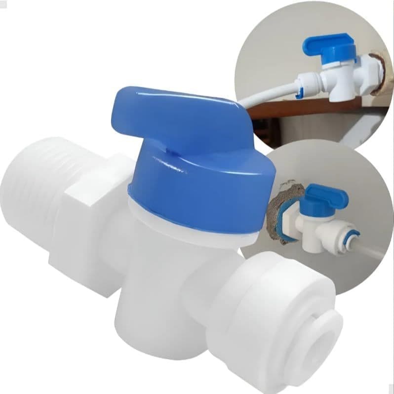 Registro Plástico 1/4 x 1/2 para Filtro de Água com Engate Rápido Regulagem de Vazão Conector