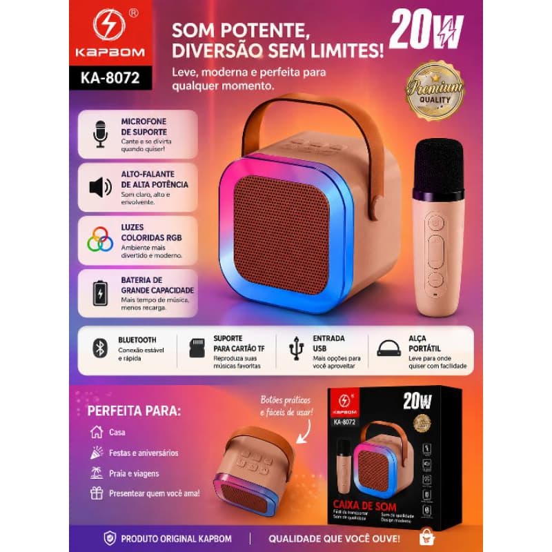 Caixa de Som Bluetooth Com microfone Som Potente e Diversão Garantida!