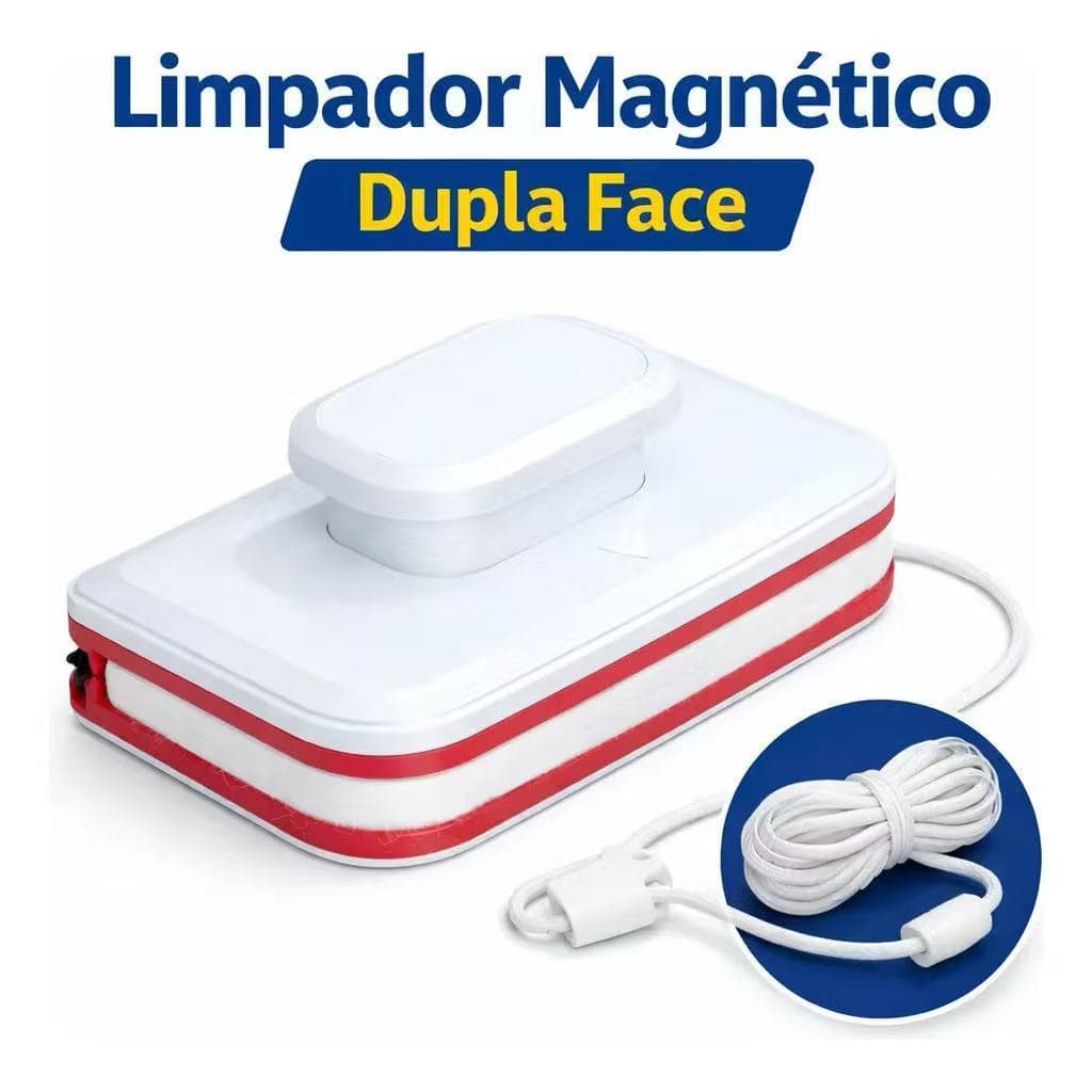 Limpador de Janelas Magnético Duplo com Corda Limpa Vidros Escova Lavar Limpeza Doméstica Externa com Segurança
