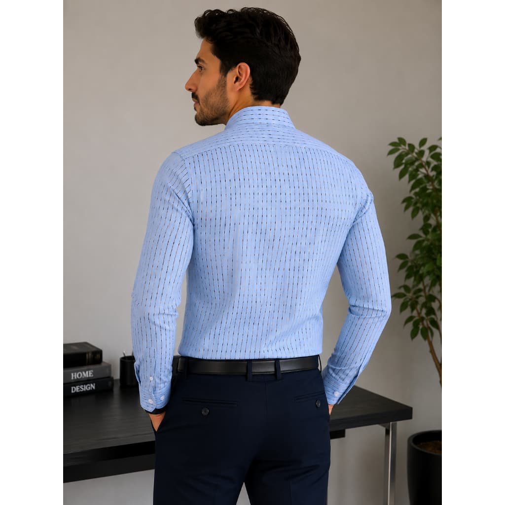 Camisa social masculina luxo com listras, em dourado camisa slim fit para homens