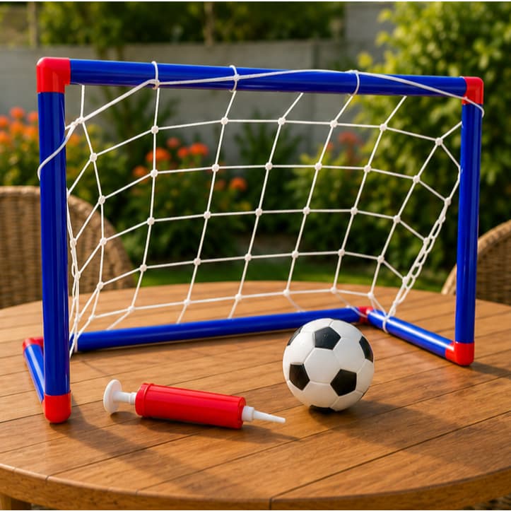 Trave Futebol Brinquedo Infantil Bola Inclusa Jogo Divertido Azul Crianças
