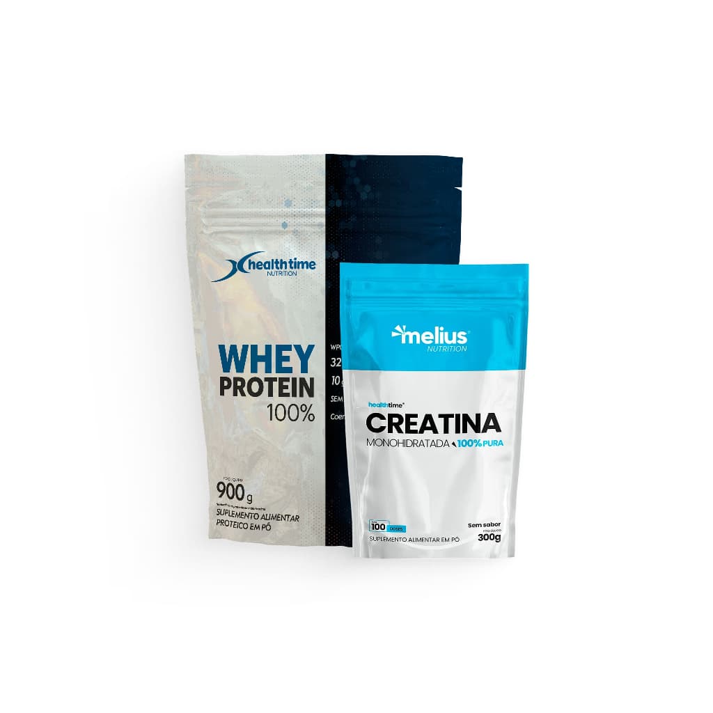 Whey 100% Health time 900g + Creatina 300g
