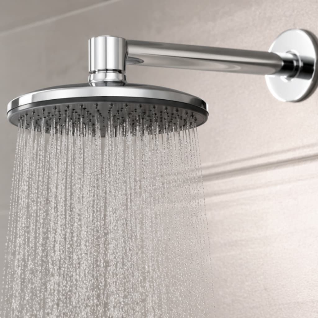 Ducha Chuveiro Duchão Fria Parede Piscina Quintal Cromado Grande 225mm e 170mm