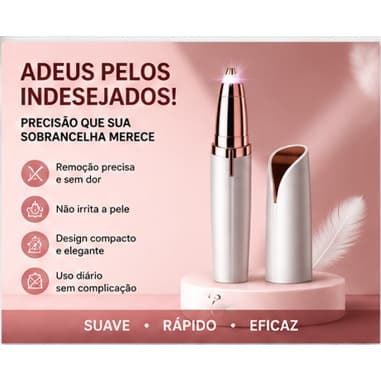 Caneta Depiladora Sobrancelha Elétrica Recarregável USB LED Removedor Pelos Facial Sem Dor