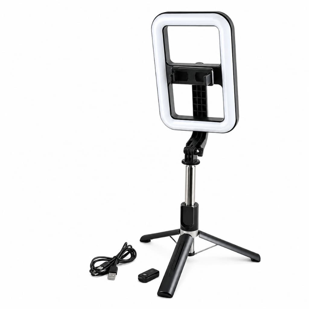 Ring Light Portátil Recarregável Para Gravação E Streaming