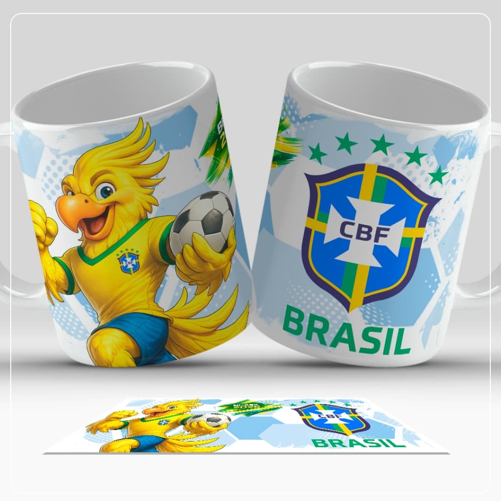 COPA DO MUNDO | Caneca Brasil 2026 - Jogos Copa do Mundo - Futebol - Soccer - Torcedores