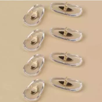 Plaquetas Para Reparo Reposição Do Óculos - Dourada - Prata 5 pares