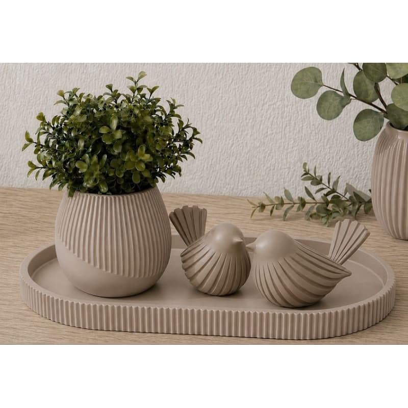 Vaso decorativo, Bandeja e pássaro impressão 3D,  Enfeite para Sala, Rack e Aparador.