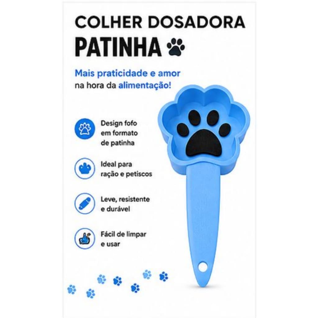 Dosador de Ração Formato Patinha Fofo e Prático Para Pets