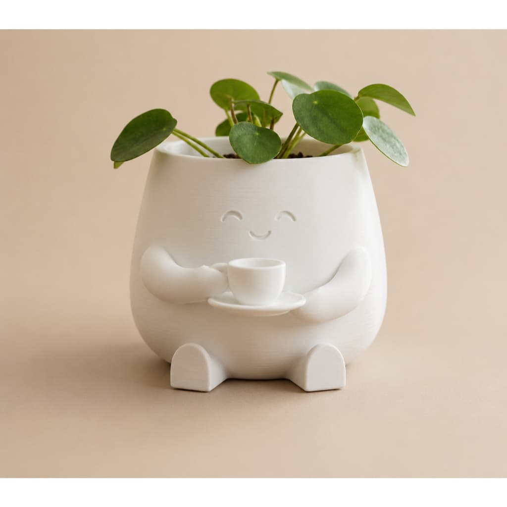 Vaso Para Plantas Barista Decorativo 3D - Decoração Interior - Presente Criativo - Centro de Mesa