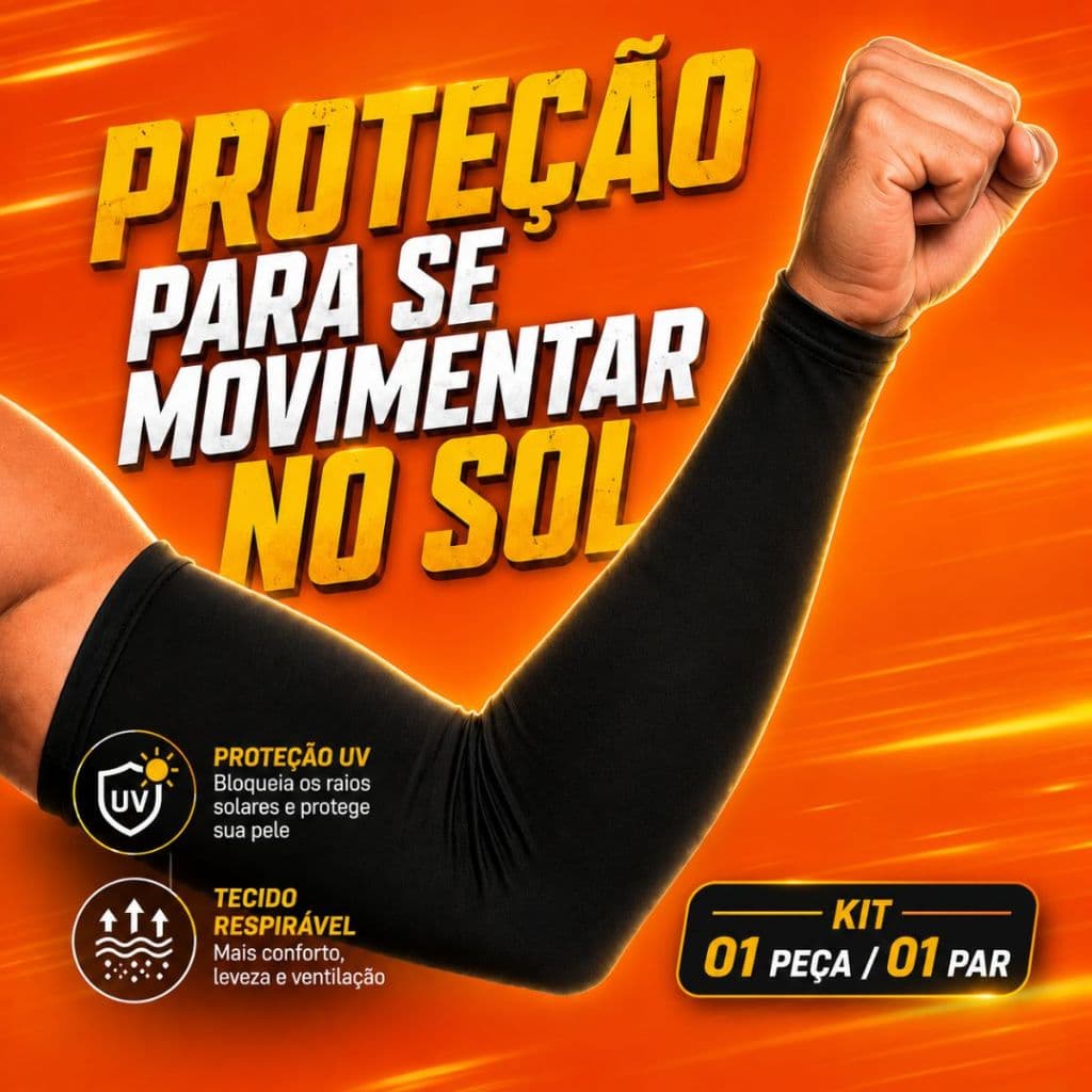 Kit 2 / 1 Pares Manguito Manga Braço Proteção Solar UV50+ Segunda Pele Ciclismo Vôlei Pesca