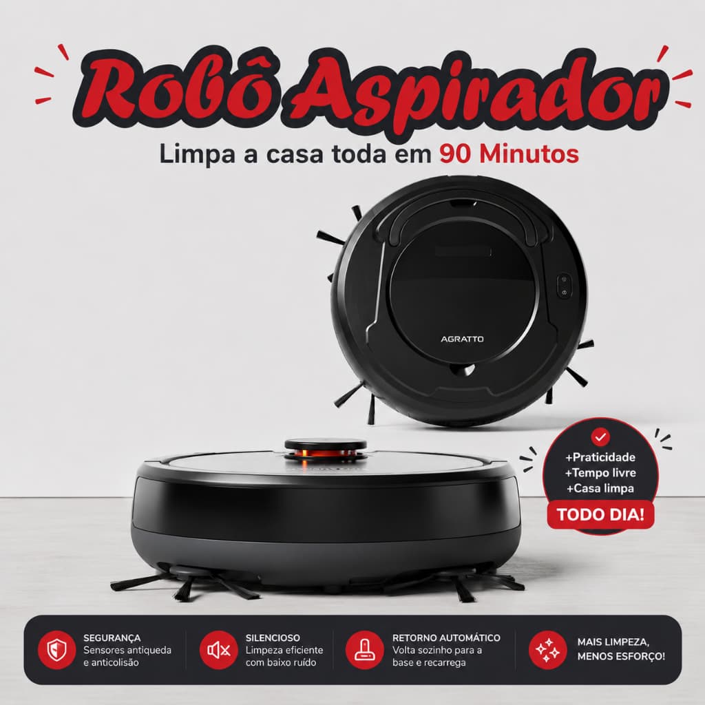 Aspirador Robô Aspirador Inteligente 3 Em 1 Robô Aspirador Passa Pano Robô Limpa Casa Automático