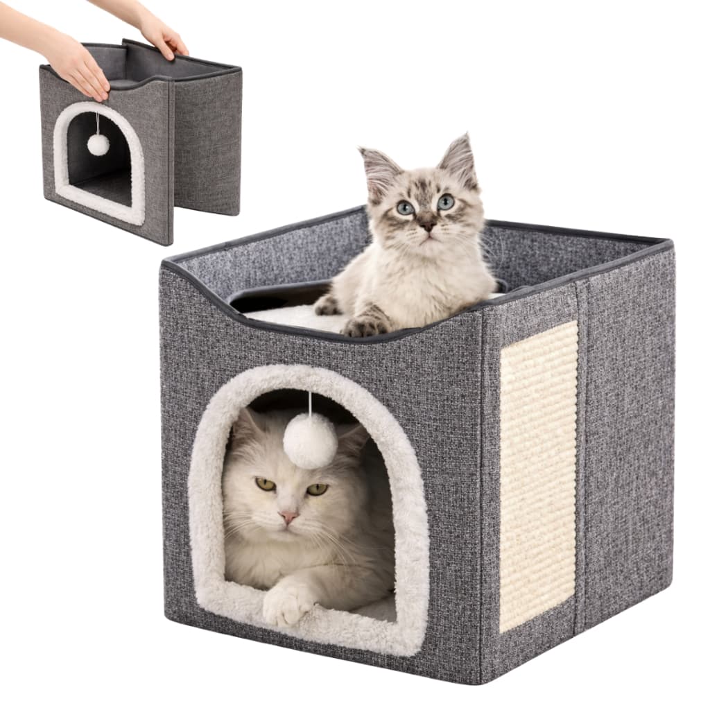 Casinha Cama Dobrável Portátil Arranhador Toca Pet Gato Cachorro Iglu Toquinha Confortável