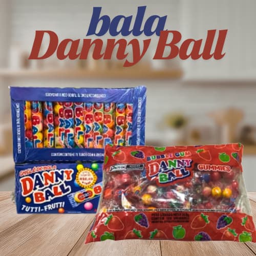 Chiclete Danny Ball Tutti Frutti Caixa C/ 18 ou Pacote com 100 unidades