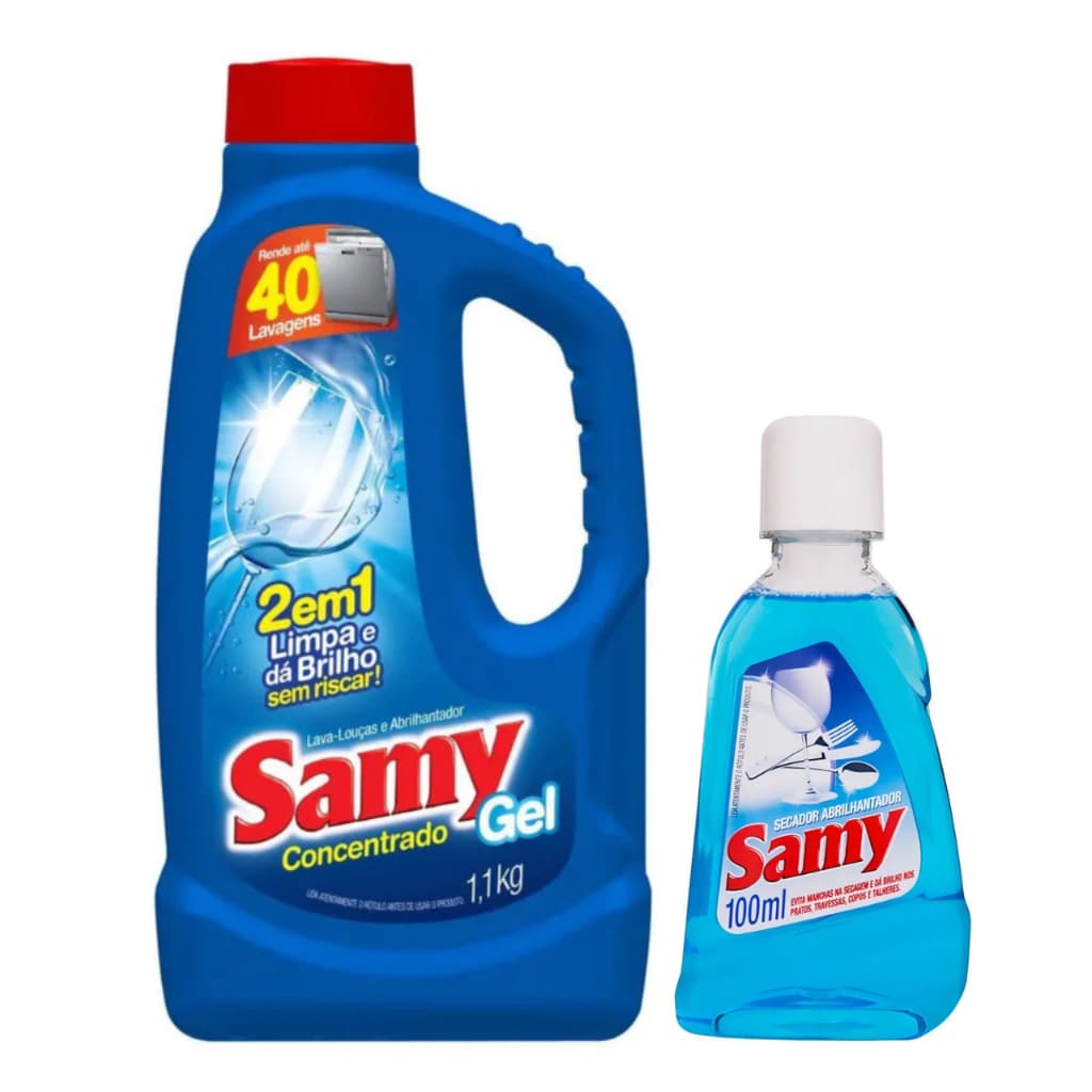 Kit Lava Louças em Gel Concentrado Samy 1,1Kg + Secante Samy 100ml