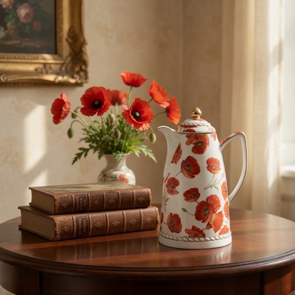 Garrafa Térmica Porcelana Flores Chá E Café