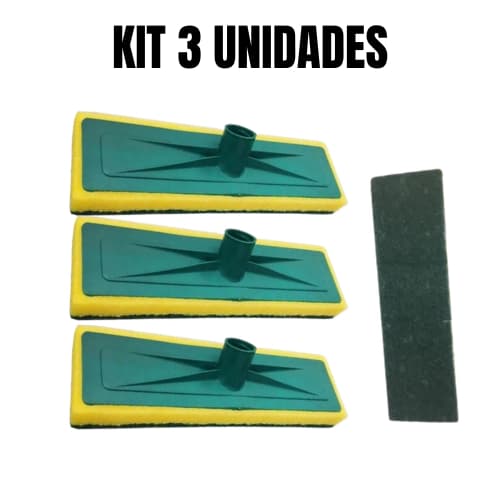 Kit 3 Unidades, Espoja de Limpeza, Esfregão rodo de limpeza, Lava azulejo Esfregão Lava Azulejo