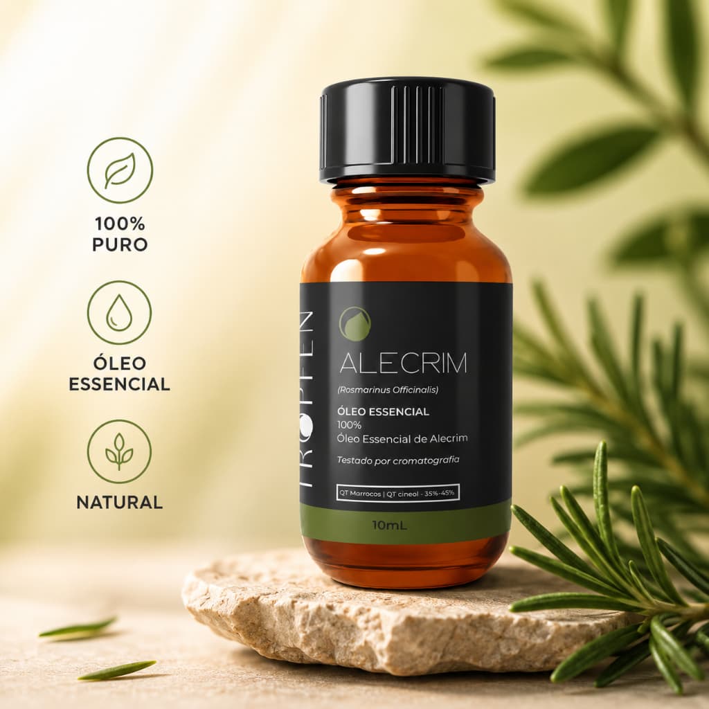 Óleo Essencial de Alecrim 10ml 100% Puro Natural Tropfen Original Aromaterapia Premium