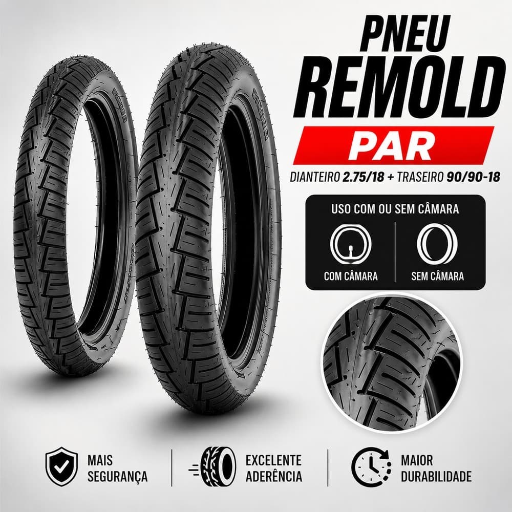 Pneu Milênio Tyre 90-90-18 56P *USO COM E SEM CÂMARA* CBX 200 Titan FAN 125 150 160 Factor Fazer 150