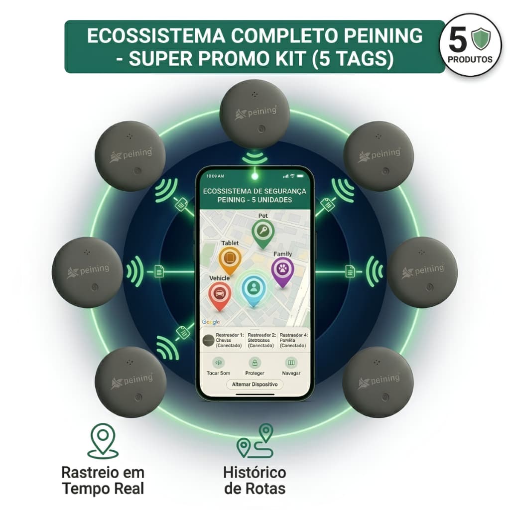 Kit 5 Mini Localizador Rastreador Tag Compatível Com Android e Lightning