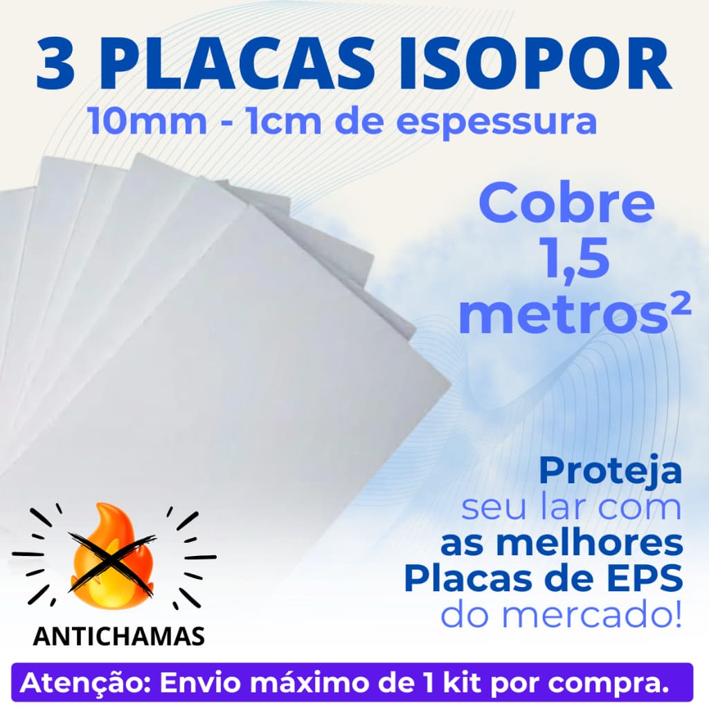 30 PLACAS FORRO EPS ANTICHAMAS 10 MM (1 CM) ESPESSURA TÉRMICO ACÚSTICO - POSTAGEM IMEDIATA