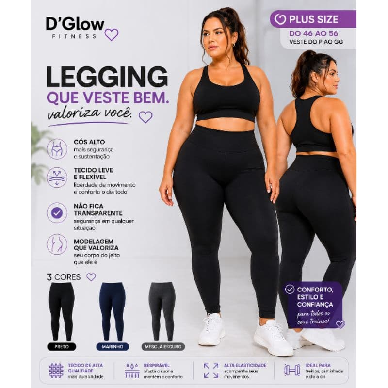 Legging -  Plus Size – Não Transparente