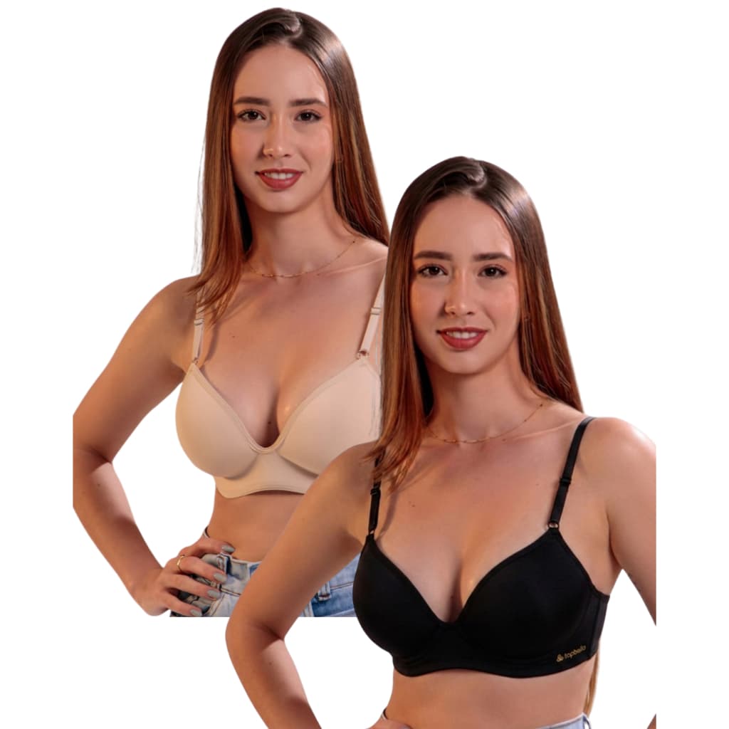 Kit 2 Sutiãs Sem Aro Com Bojo Que Sustenta E Não Amassa, Super Confortável