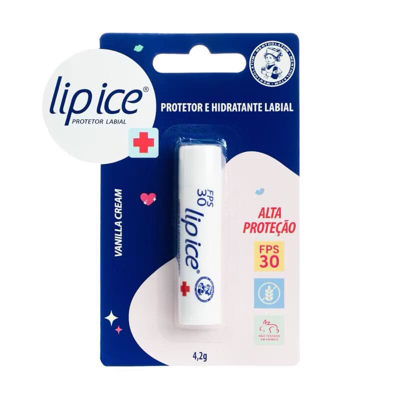 Protetor Labial Lip Ice Baunilha - Alta Proteção FPS30 - Lábios Ressecados, Rohto Mentholatum