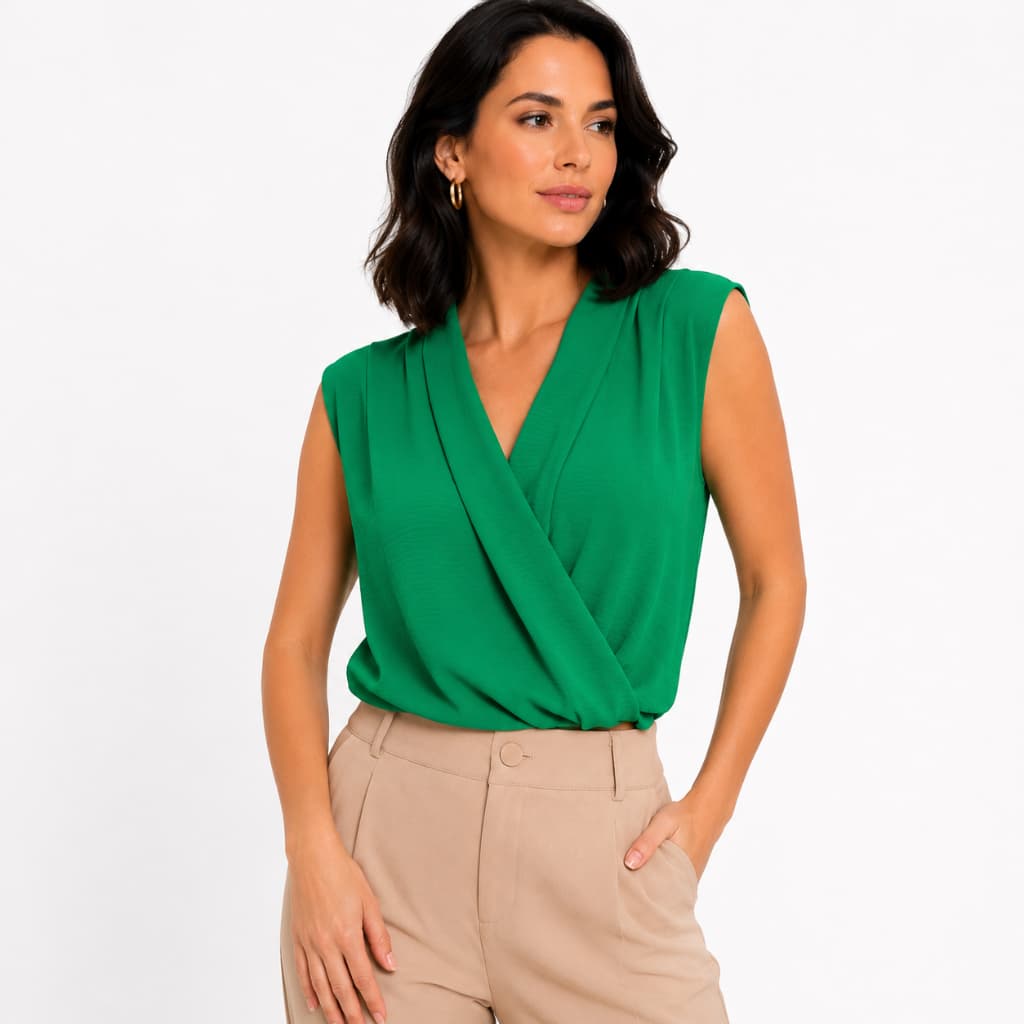 Blusa transpassada duna Feminina blusa V blusa feminino