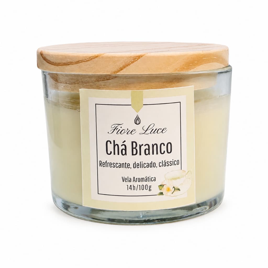 Vela Aromática Perfumada 100g | Chá Branco | Vela Aromatizada | Vela Cheirosa | Vela Artesanal