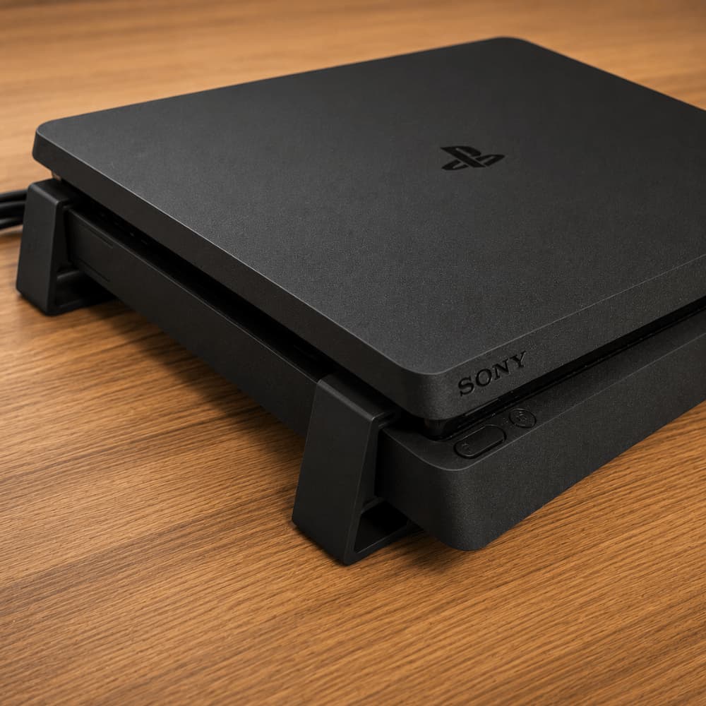 Kit 4 Pesinho Elevador Pendurador Suportes PS4 Slim Base Elevação Ventilação Não Super-aquece
